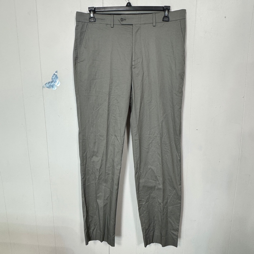 Nautica GAFF Mens 42R W36 Grey Cotton Blend Dress Pants Trousers‎